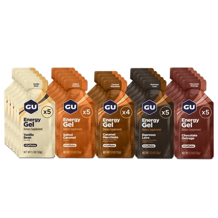 GU Energy, Original Energy Gels, Assorted Indulgent Flavors - 24 count