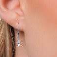 thumbnail image 3 of Gem Stone King 14K White Gold White Zirconia Earrings for Women | 0.48 Cttw | Gemstone Birthstone | Marquise 6X3MM, 3 of 6