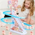 thumbnail image 1 of Fancy Toys for Kids Animals Climbing Stairs Toys Electrical Assembly Track Slide Children's Educational Animals Climbing Stairs Toy Piglet Penguin Slide Rollercoaster Toys, 1 of 6