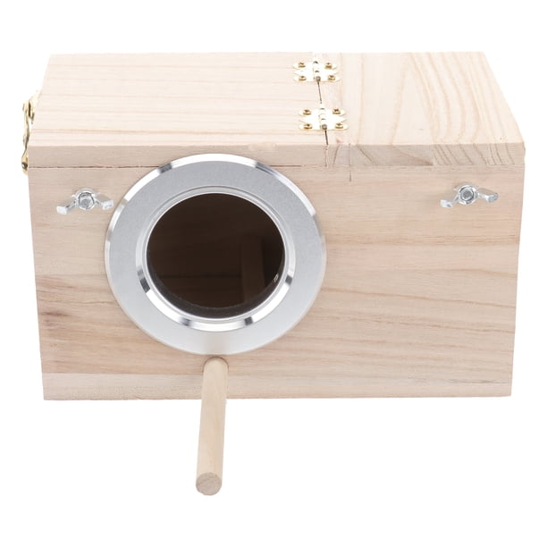 Caja nido de madera para pájaros silvestres, comedero y nido (tamaño pequeño)