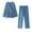 Blue, variant on Chbgutlmr Cotton Linen Sets for Women V Neck Long Sleeve Tops Pants Set 2 Piece Loungewear Casual Outfits