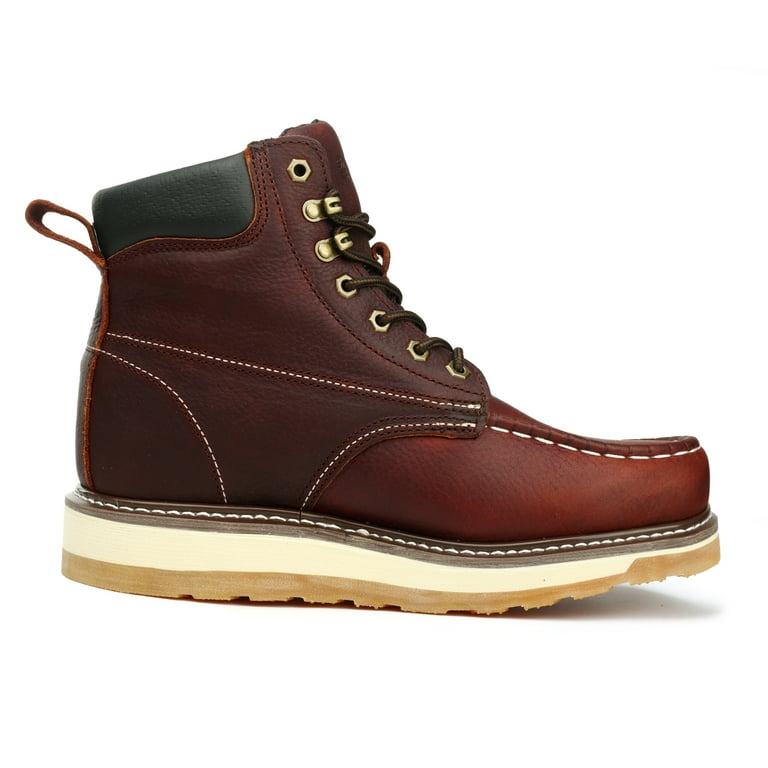 SAFETY LOONG Moc Toe Work Boots for Men Soft Toe Comfortable Full