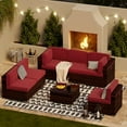 UDPATIO Patio Furniture Sets, Modular Rattan Outdoor Patio Sectional