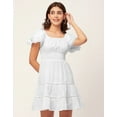 thumbnail image 2 of Moomaya Chic Cotton Dress For Women, Short Layered Sleeve Tiered Summer Dress, 2 of 9