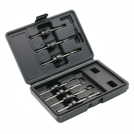

Htovila 7Pcs Tapered Countersink Drill Bits + Wrench Set Hole Depth Adjustable Woodworking Tool