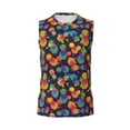 thumbnail image 6 of Lsque Colorful Pineapples1 Print Men's Cotton Blend Sleeveless Muscle Shirts (S-3XL)- Moisture Wicking, Odor Protection, UPF 30+,Medium, 6 of 8