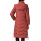 thumbnail image 3 of Abrigo largo de invierno para mujer INSPIRE CHIC, chaqueta acolchada con capucha y cierre, exterior rojo, 3 of 6