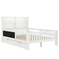 thumbnail image 5 of Mintazer Full Kids Platform Bed with Storage Headboard Shelves and Chalkboard, Wood Slat Support Storage Bed with 2 Drawers & Satety Fence for Boys Girls, White, 5 of 18