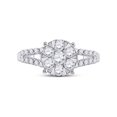 thumbnail image 4 of Diamond Princess 14kt White Gold Womens Round Diamond Flower Cluster Ring 1 Cttw, 4 of 4