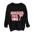 thumbnail image 4 of WEAIXIMIUNG Robe Chandail en Molleton pour Femmes Chandails en Molleton de la Saint-Valentin pour Femmes Pull Graphique à Lettres en Cœur Col Rond Manches Longues d'Hiver, 4 of 4