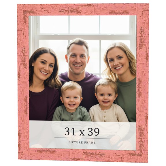 31x39 Frame Pink Solid Wood Picture Frame Width 1.125 Inches | Interior Frame Depth 0.5 Inches |