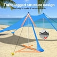 thumbnail image 4 of Beach Canopy Tent Sun Shade with UPF 50+ UV Protection, Beach Tent Sun Shelter with Sandbags, Poles and Ground Pegs and Anti-Wind Ropes for Outdoor, Camping, Backyard and Picnics, 4 of 7