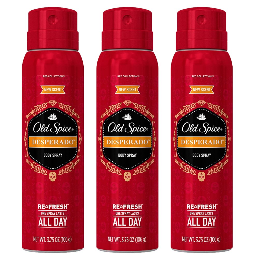Old Spice Red Collection Body Spray, Desperado, 3.75 Ounce, Pack of 3