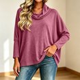 thumbnail image 2 of yillto Womens Cowl Neck Shirts Loose Long Sleeve Plain Blouses Fashion Dressy Work Tops Outfits, 2 of 6