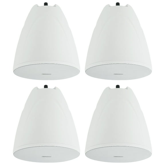 4) Rockville PEN-65T White 6.5" 70V Hanging Pendant Speakers For Office/Bar/Cafe