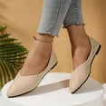 thumbnail image 2 of Women's Chunky Heels Block Heel Casual Party & Wedding Shoes Women's Comfortable On Ballet With Square Toe, 2 of 9