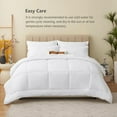 thumbnail image 4 of 7-Piece Queen Dusty Blue Grayish Blue Stitch Quilted Comforter Set, All Season Bed in a Bag with Sheets & Pillowcases, 4 of 10