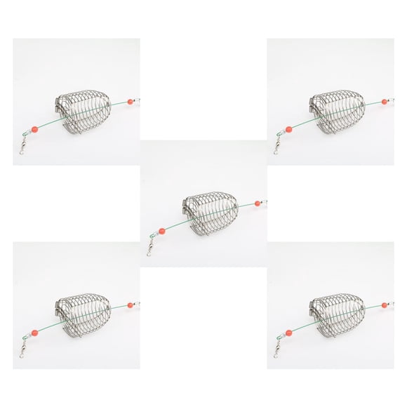 yingyy 1/2/3/5 Fishing Bait Cage Accessories Wire Carp Food Feeding Basket Method Feeder Swimbait Thrower Terminal Tackle Tool Equipment M 5PCS