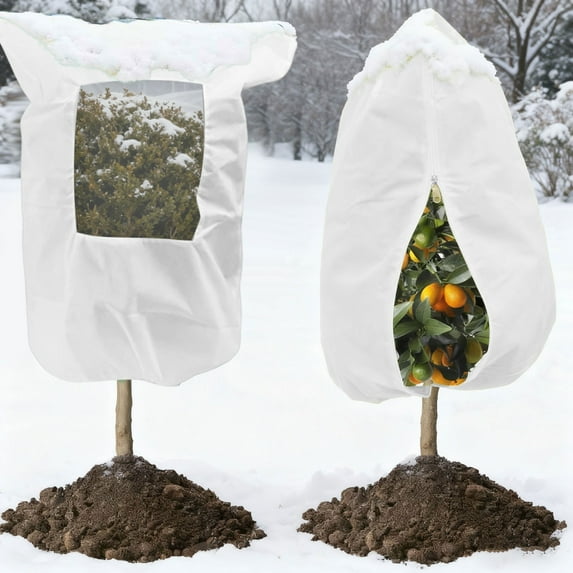 Protective Cover With Drawstring And Zipper For Outdoor Winter Warmth And Indoor