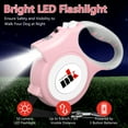 thumbnail image 3 of Retractable Dog Leash with LED Light 5m Extendable Dog Lead for Small Medium Puppis up to 25kgs, One-Hand Brake & Lock System, Ergonomic Handle - Pink, 3 of 7