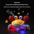 thumbnail image 3 of Baby bath water toy, Crawling Crab Baby Toy, Upgraded Tummy Time Gifts for Newborn Babies 3-6 6-12 Month, Light-Up Walking Dancing Moving Crab with Music & Obstacle Avoidance, Rechargeable (Orange), 3 of 5