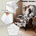 thumbnail image 5 of Aplkyhs Brown Cow Print Wingback Chair Slipcover 2-Piece Stretch Wing Chair Cover Washable Soft Fit Slipcover for Wingback Armchairs Non-Slip Furniture Protector Easy to Install, 5 of 7