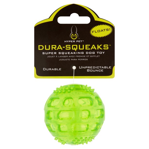 HYPER PRODUCTS49443EA DuraSqueaks Ball Dog Toy Green