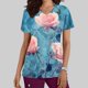 thumbnail image 2 of Vestido Corto para las Mujeres con Cuello en V Imprimir Manga Corta Bolsillo Enfermera Top, Poliéster Ligero para el Hogar Diario Y Desgaste Casual, 2 of 9
