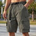 thumbnail image 2 of GUZOM Mens Quick Dry Cargo Shorts Relaxed Fit with Zipper Pockets - Lightweight Outdoor Hiking Shorts with Belt, Army Green,Size 2XL, 2 of 7