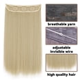 thumbnail image 5 of Extensiones de cabello sintético sin clip AZQUEEN, negro, rubio, largo, liso, con alambre de pescado secreto, postizo resistente al calor para mujer, 5 of 5