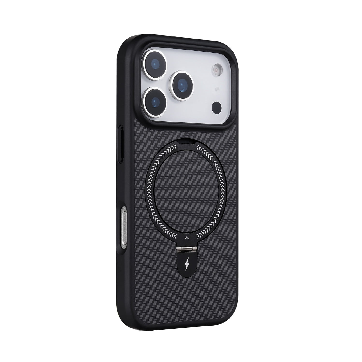 Carbon Fiber Stand MagSafe Case for iPhone 17 Pro - Black