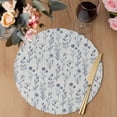 thumbnail image 3 of Navy Blue Flowers Round 13 Inch Placemats Set of 4, Spring Summer Farmhouse Botanical HeatResistant Non Slip Place Mats for Dining Table, Wipeable Braided Kitchen Table Mats for Housewarming, 3 of 9