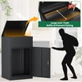 thumbnail image 5 of Fesbos Lockable Package Drop Box, Metal Package Delivery Box, 33.5"H Outdoor Storage Boxes Cabinet, Waterproof Anti-Theft Baffle Design, H33.5" x W19.7" x D16.1", Black, 5 of 8