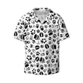 thumbnail image 3 of Goofa Black Footprints Printed Men's Casual Short-sleeved Shirt,Lightweight Breathable Button-down,Summer Casual men's top,Versatile Fashion shirt-X-Large, 3 of 7