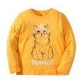 thumbnail image 1 of Icvfdpl T-Shirts pour Filles Rentrée des Classes, Printemps Automne T-Shirt Coton Motif Petit Chat Manches Longues T-Shirt Respirant Mode Urbaine 5-6 Ans, 1 of 9