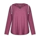 thumbnail image 4 of Sudadera con capucha holgada informal de manga larga de color sólido con cuello en V de otoño/invierno para mujer Pompotops FGAJ22396, 4 of 7