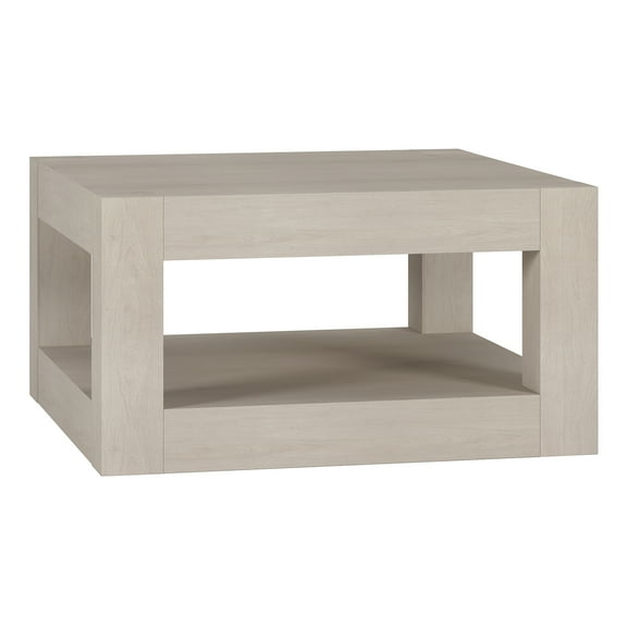 Evelyn&Zoe Minimalist Easy Assembly MDF Coffee Table, Alder White