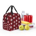 thumbnail image 5 of Lafuoo Snowflakes On A Buffalo Plaid Christmas Pattern Portable Aluminum Foil Thickened Insulation Lunch Bag, Waterproof Zipper Lunch Bag Suitable for Men and Women-One Size, 5 of 7