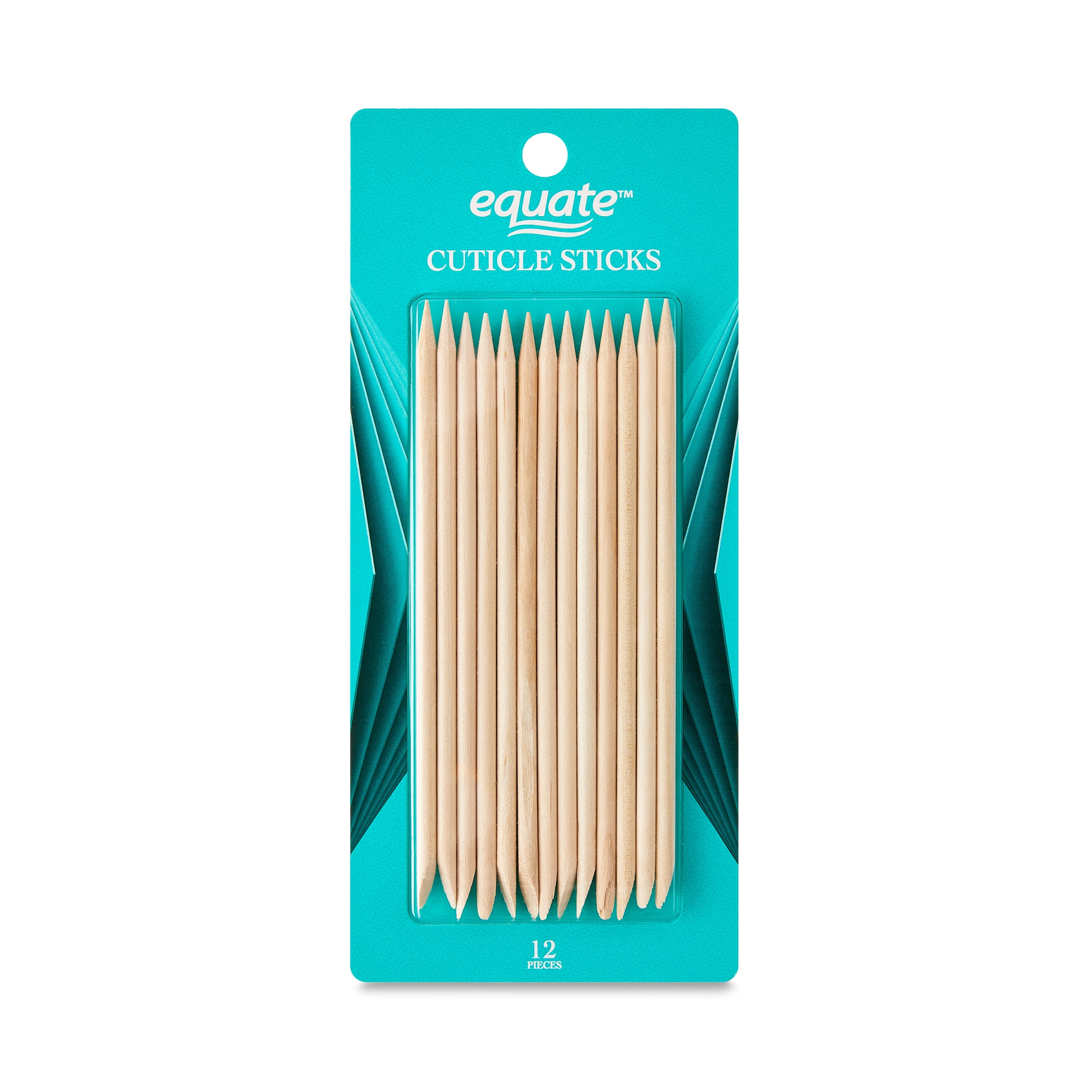 (4 pack) Equate Dual Pointed Cuticle Sticks for Nail & Cuticle Care, 12 Count