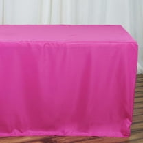Efavormart 8FT Fitted FUSHIA Polyester Rectangular Table Cover for Wedding Party Dining Banquet Restaurant Kitchen Home and Multi-Use