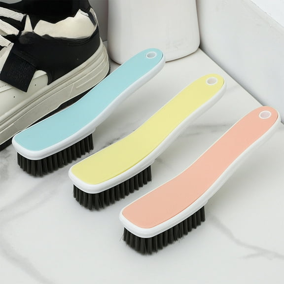 Laundry Brush | Soft Bristle Stain Remover for Fabric Clothes Shoes Carpets Bags | Ergonomic Long Handle | Comfort Grip | Plastic | Multipurpose Cleaning Tool | 1 Pack