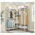 thumbnail image 2 of L6 Garment Rack L Shaped Clothes Rack for Corner, Metal Freestanding Closet Heavy Duty Clothing Rack for Hanging Clothes, 43.3" L x 43.3" W x 76.4" H, Max Load 700LBS, Medium Size (White), 2 of 7