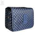 thumbnail image 3 of 9.5" Portable Travel Makeup Storage Bag Waterproof Cosmetic Organizer Hanging Toiletry Case Wash Pouch Bag (Navy), 3 of 10