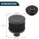 thumbnail image 4 of Filtro de aire de motor de flujo alto redondo de 12 mm, filtro de admisión de aire frío de tapa cerrada con 1 abrazadera negro para automóvil, 4 of 6