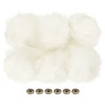 thumbnail image 1 of Unique Bargains Fluffy Soft Faux Fur Pom Poms for Hats with Snap Button, White 6Pack, 1 of 7