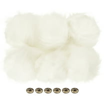Uxcell Fluffy Soft Faux Fur Pom Poms for Hats with Snap Button, White 6Pack