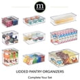 thumbnail image 5 of mDesign Kitchen Pantry and Fridge Storage Organizer Box with Hinged Lid, Clear, 5 of 7