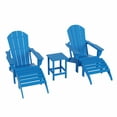 thumbnail image 3 of WestinTrends Malibu 5-Piece set classic Adirondack chairs with ottoman and a small coffee table (2 seater), Pacific Blue, 3 of 12