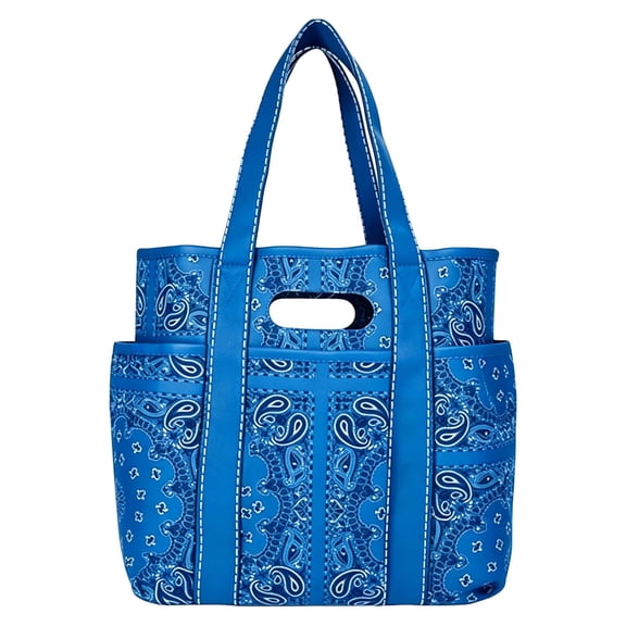 Naturace Women's Americana Cut Out Tote Bag, Eco Reusable Shoulder Bag with Multiple Pockets,Large Capacity Casual Handbag for Daily Use