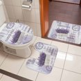 thumbnail image 4 of Purple Vintage Lavenders Bath Mat 3 Piece Bathroom Rug Set, Farmhouse Wooden Retro Art Non Slip Bath Rug Contour Mat and Toilet Lid Cover, Absorbent Shower Mats Soft Bath Rugs and Mats Sets, 4 of 8